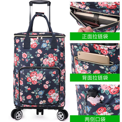 可折叠买菜小拉车家用老人便携手推拖车超市购物车拉杆外出行李包