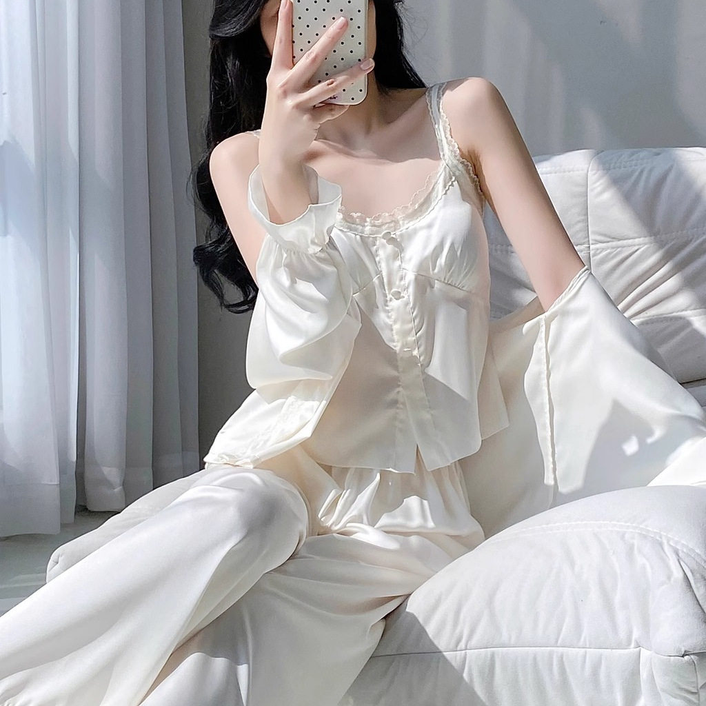 LULU 法式宫廷风性感睡衣女款2025新款纯欲风高级感真丝睡袍礼盒