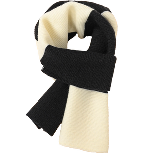 情侣小围巾女冬季2025新款情侣款一对男士黑白桐庐小众设计感小款