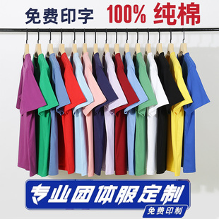 LOGO班服订做团队聚会班服短袖 纯棉t恤定制印字图文化衫 工作服