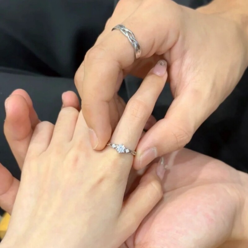 绾青丝情侣对戒925纯银戒指男高级设计感可调节送男友情人节礼物