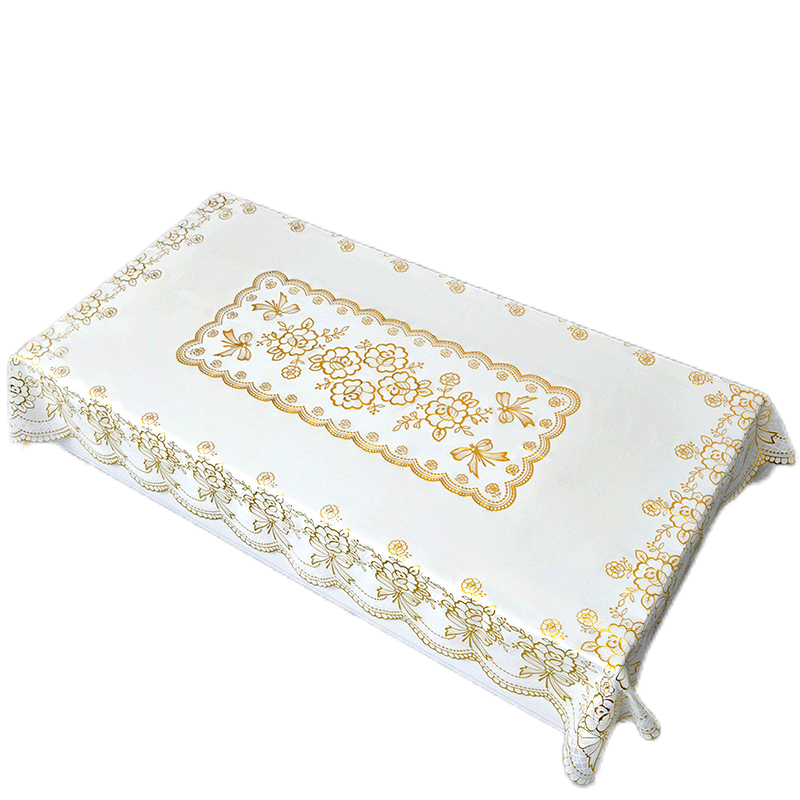 家用pvc防水免洗烫金桌布