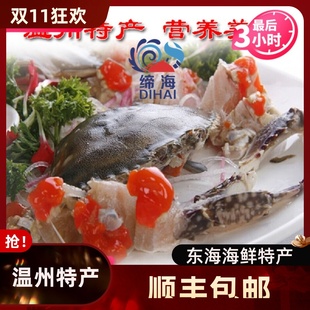 2025温州海鲜红膏呛蟹咸炝蟹礼盒装腌梭子蟹醉螃蟹海鲜年货5只6斤