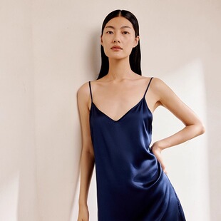 Wensli 之夏 万事利真丝吊带睡裙女内搭桑蚕丝高级感家居睡衣送礼