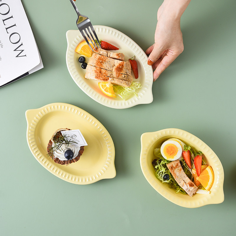 可爱柠檬碗盘餐具陶瓷网红水果沙拉碗家用早餐点心碗盘小吃碗碟子,餐饮具,盘,淘宝优惠券,粉丝福利购,淘宝优惠卷