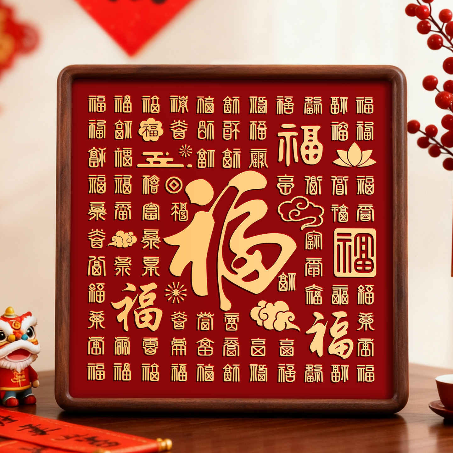 百福图送父母装饰画客厅玄关挂画生日礼物乔迁新居纪念福字摆件