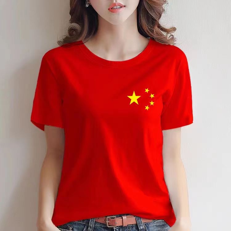 纯棉短袖T恤衫女夏季新款大码胖MM中国风广场舞男女宽松百搭上衣