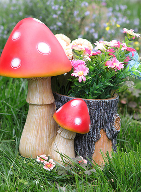 创意仿真蘑菇花盆摆件