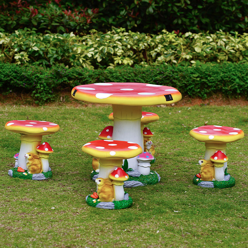 户外草坪仿真兔子蘑菇桌椅摆件幼儿园太阳能凳子花园装饰布置庭院,家居饰品,户外/庭院摆件,淘宝优惠券,粉丝福利购,淘宝优惠卷