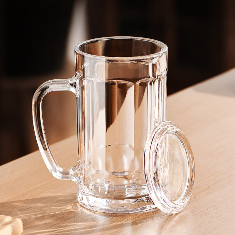 耐高温玻璃杯家用带把喝水大容量杯子带盖男士泡茶透明茶杯水杯