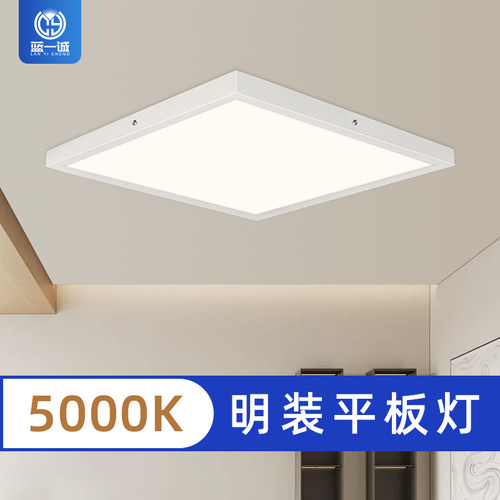 明装平板灯600x600led吊顶300x1200 5000k高亮透镜灯珠吸顶免开孔