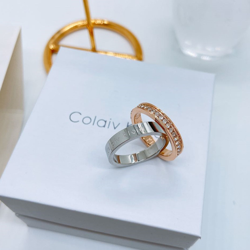 正品ColaivKloia小ck戒指单身男潮情侣对戒一对满天星女官网素圈