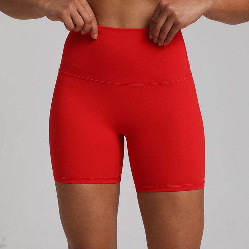 thumbnail for New Style Women's Sports Fitness Shorts, No Awkward Lines, High Waist, Hip-Lifting, Tummy Control, Naked-Feel Yoga Shorts, Dopamine