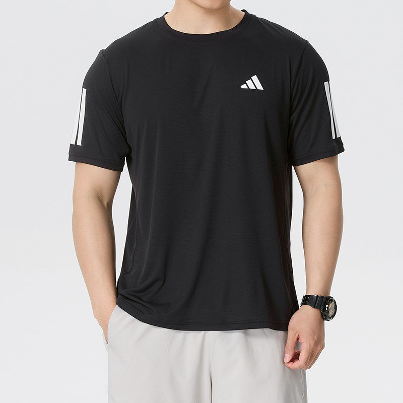 Adidas阿迪达斯T恤男装时尚运动服休闲圆领训练透气短袖KU8726