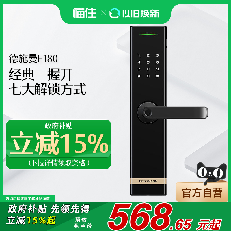 德施曼E180智能门锁密码锁电子锁指纹锁家用入户门735