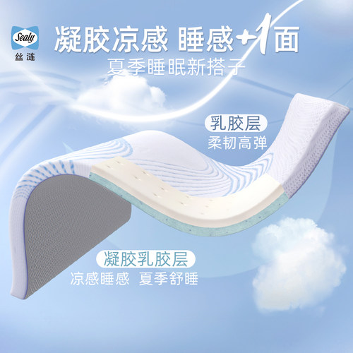 双面可睡薄垫乳胶凝胶床垫适中
