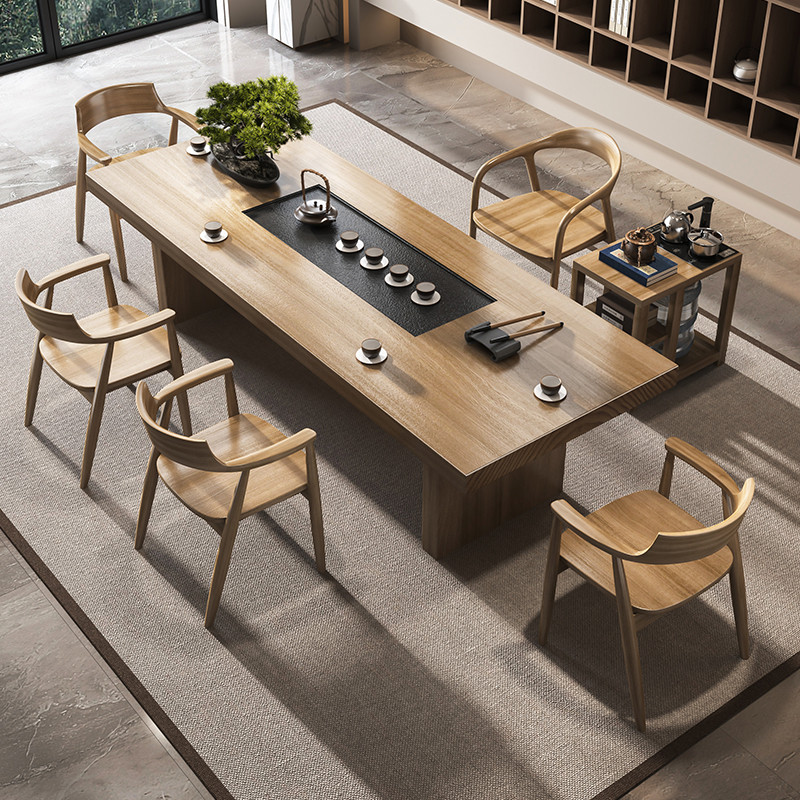 大板实木茶桌办公室泡茶