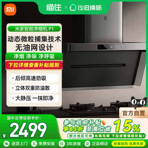 小米智能净烟机P1大吸力免拆洗