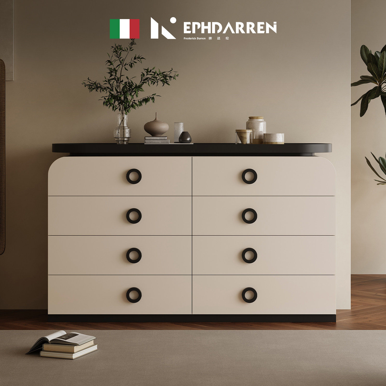 【自营】EPHDARREN/弗达伦意式极简八斗柜卧室客厅大容量储物柜
