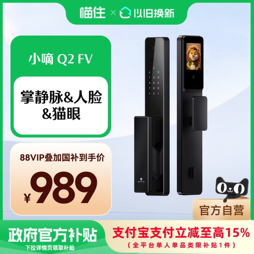德施曼智能门锁人脸识别猫眼大屏密码锁家用入户门指纹锁小嘀Q2FV