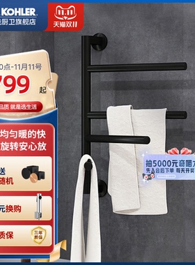 科勒电热毛巾架浴巾架家用卫生间浴室智能恒温电加热烘干架29355T