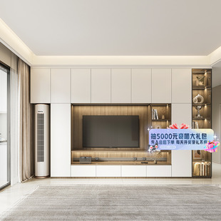 索菲亚定制背景墙护墙板电视柜储物柜一体集成墙面客厅华尔兹PRO