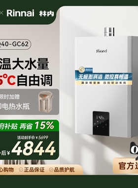 [鲸吨吨水伺服]林内燃气热水器小蛮腰Max0.5微控恒温20升GC62
