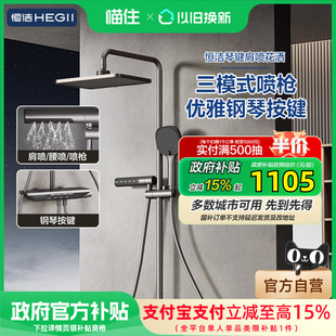增压肩喷腰喷956 恒洁卫浴钢琴键置物家用淋浴花洒套装 334