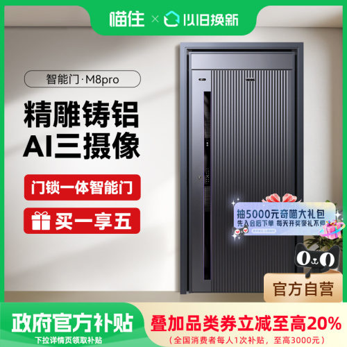亚太天能精雕铸铝豪华顶配智能门