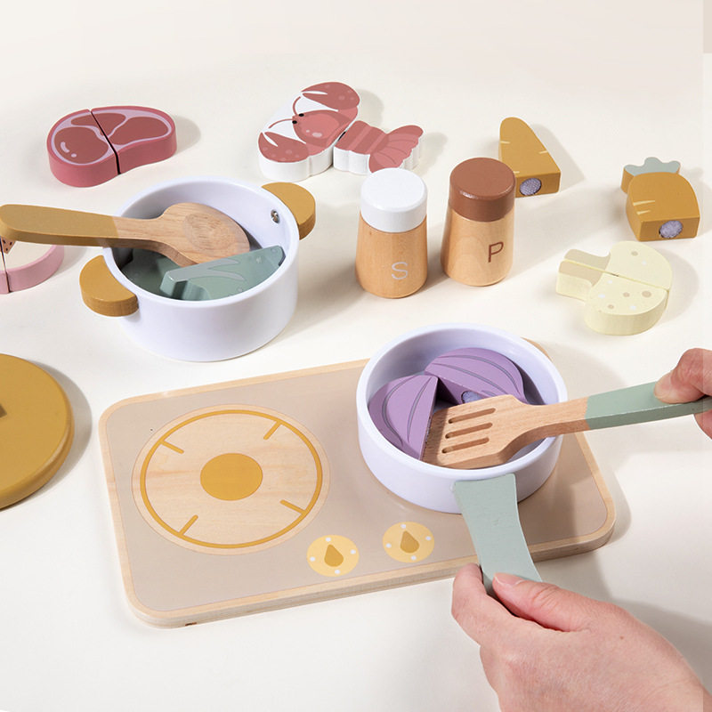 etewood北欧儿童木制切水果玩具蔬菜切切乐仿真蛋糕过家家下午茶