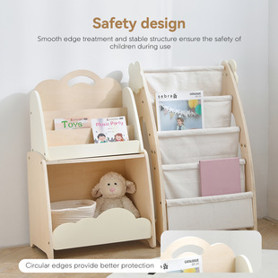 跨境蒙特梭利靠墙落地儿童玩具储物置物绘本宝宝木质组合书架套装