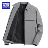 中老年爸爸冬装 2026新款 上衣潮牌翻领休闲夹克 外套男士 罗蒙春秋季