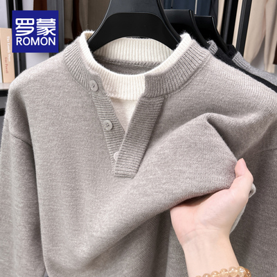 罗蒙套头柔软圆领毛衣