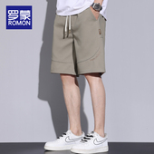 男夏季 薄款 潮牌速干运动外穿沙滩宽松五分休闲中裤 罗蒙短裤 子男士