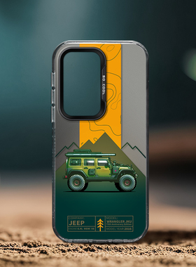 绿色越野车手机壳适用三星Galaxy S25 Plus彩银磨砂Ultra新款硬壳s24高级感情侣全包不会撞壳简约时尚小众