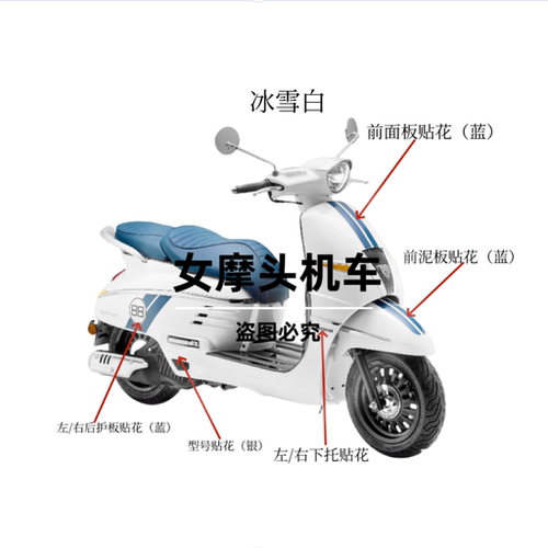 原厂标致摩托配件姜戈全车贴花画