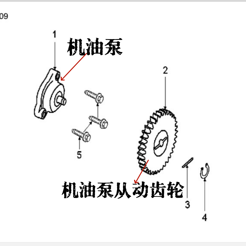 标致摩托原厂配件211机油泵齿轮
