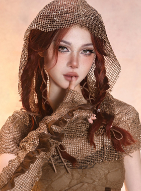 虚轨原创 末日侵蚀亚文化凹造型神器废土沙丘y2k辣妹帽兜披肩头巾