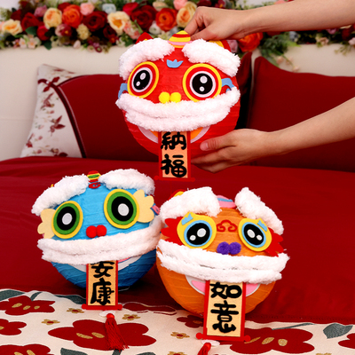 新年醒狮灯笼挂件国风装饰