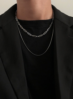 钛钢双层叠戴ins潮风百搭蛇骨链