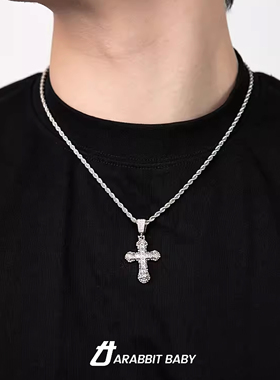 十字架小众彩钻美式锁骨链锆石