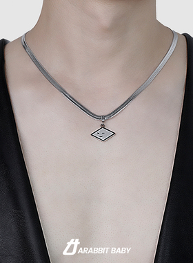 原创设计蛇骨链表情笑脸项链