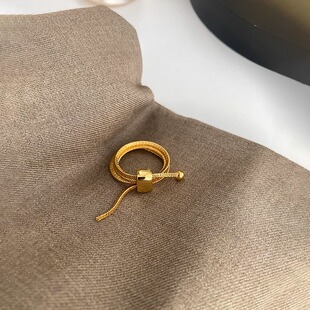 蛇骨链条多层缠绕戒指创意法式高级感食指戒女精致百搭可调节指环