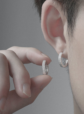 耳环男轻奢小众高级感ins痞帅潮流个性简约单只男生镶钻耳钉