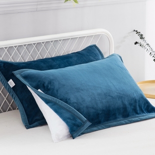 珊瑚绒枕巾一对装枕头毛巾忱巾情侣2条枕头巾牛奶毛绒面冬季加厚