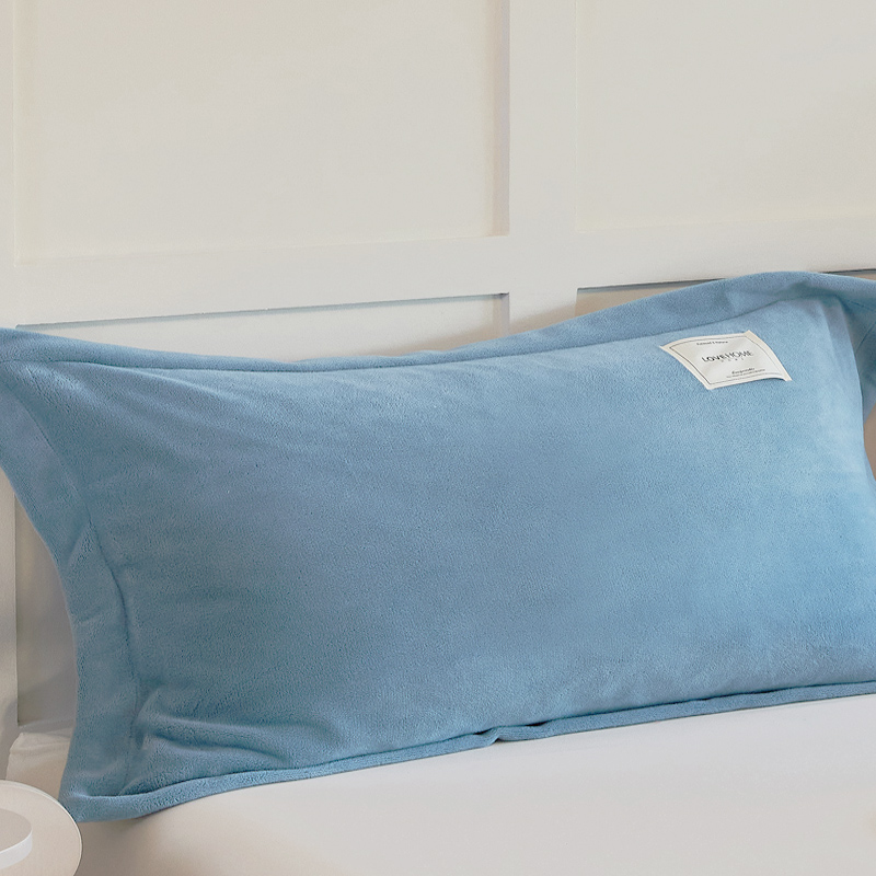 牛奶绒宽边长枕套保暖舒适