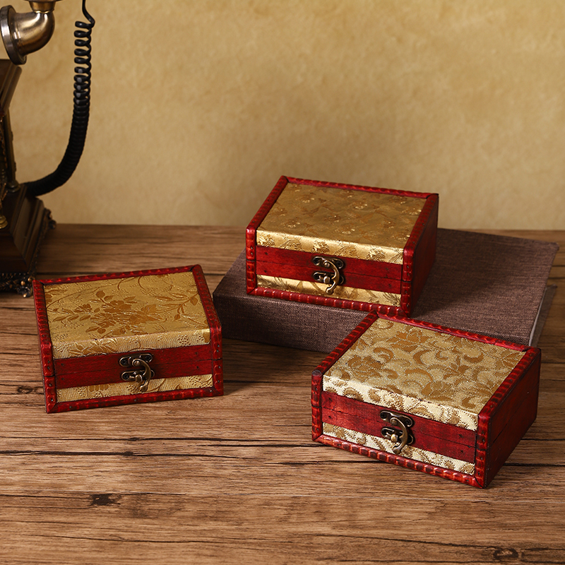 新款复古木质精致珠宝首饰收纳盒