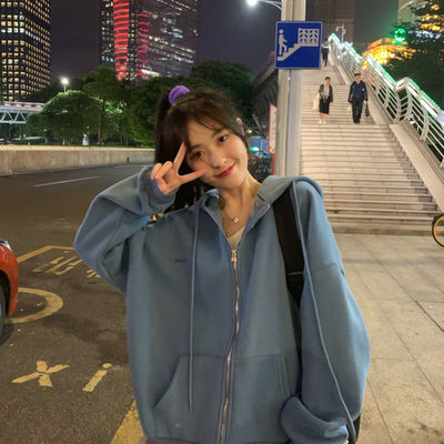 2020新款韩版宽松连帽卫衣外套