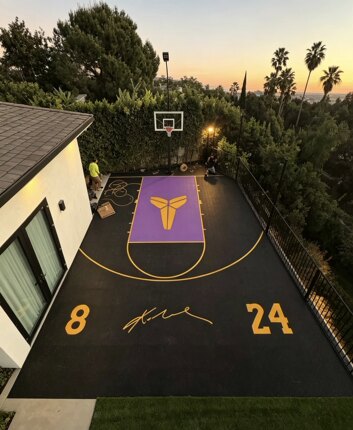私人庭院篮球场羽毛球场家庭别墅悬浮拼装地板地垫含画线