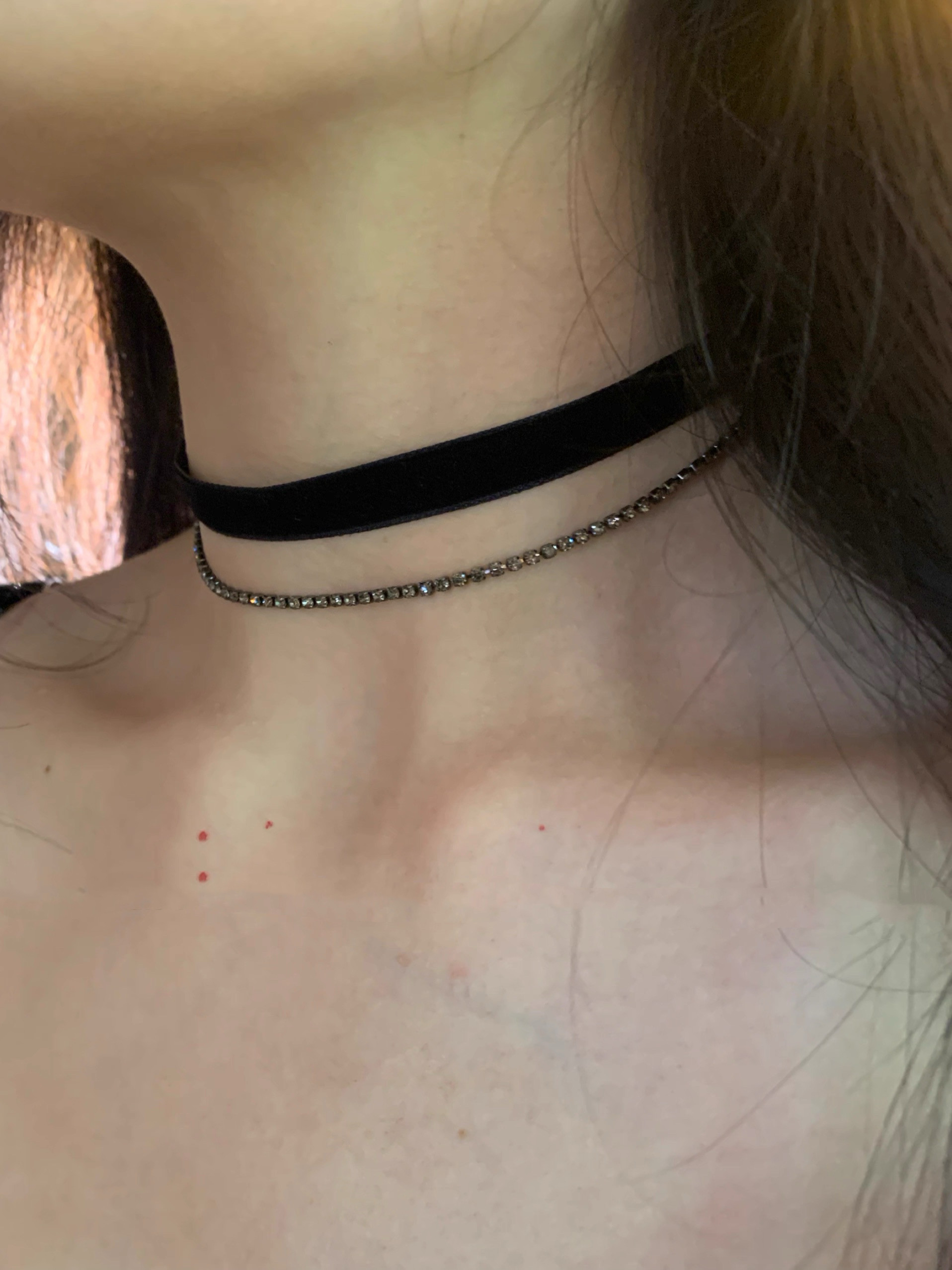 倪妮同款项链choker黑色脖颈链项圈锁骨链绳女高级感简约百搭配饰